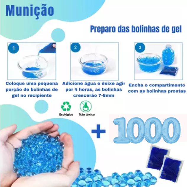 Arminha de Gel ORBISHOT - Metralhadora com Bolinhas de Gel